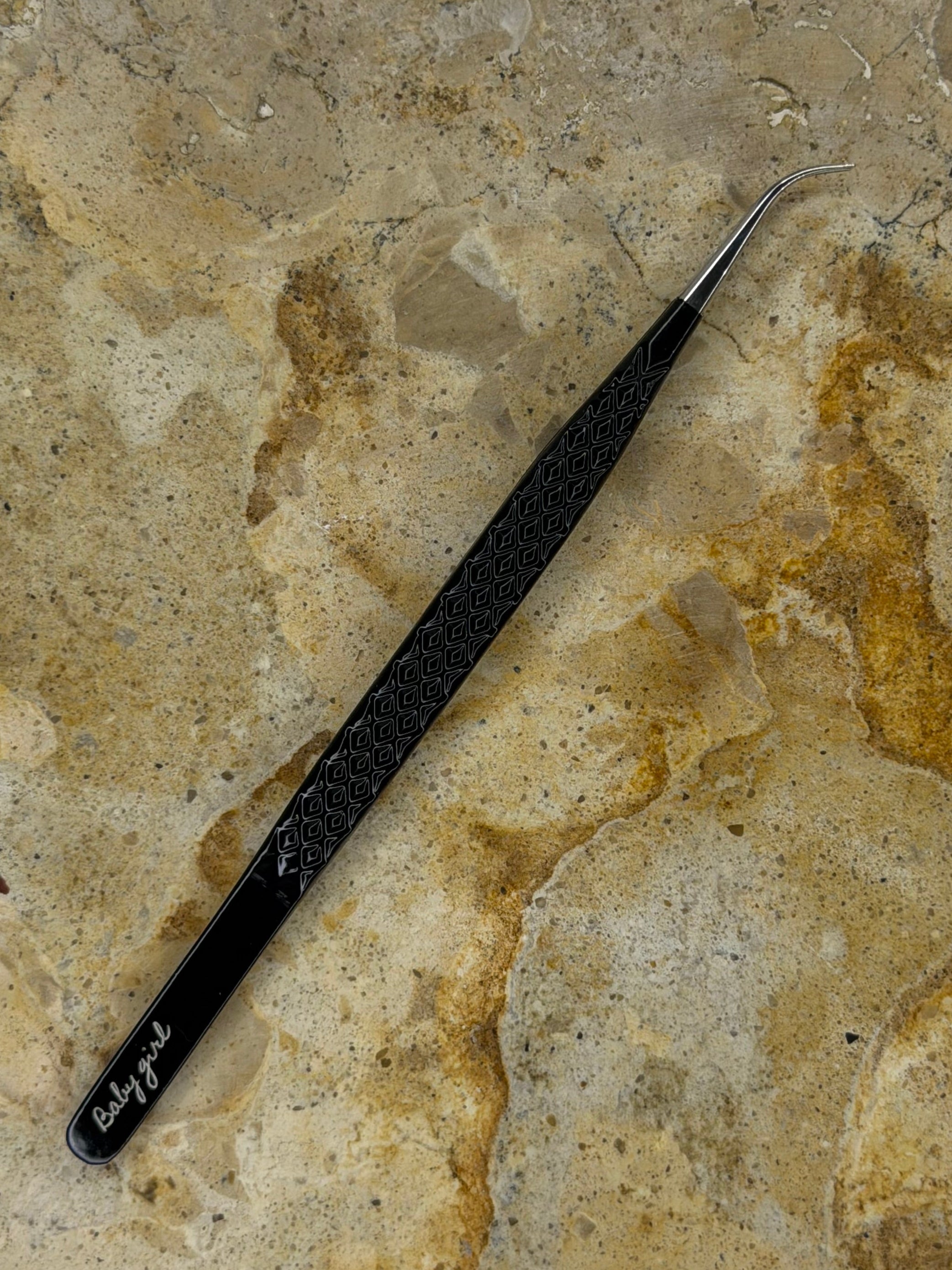 Baby girl | Mini Fiber Tip Isolation Tweezer | Black