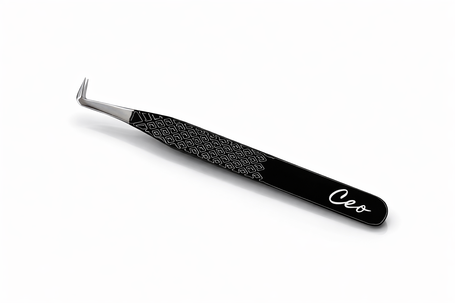 Ceo | 90 Degree Fiber TIp 90 degree Boot Tweezer | Black
